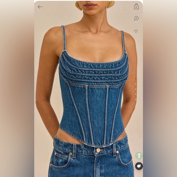NWT Cult Gaia CHIYA Denim Top 2 - Picture 2 of 10
